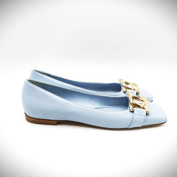 BEAUTIISOLES by ROBYN SHREIBER Giuly Chain Leather Ballet Flats Size 8 - Picture 4 of 8